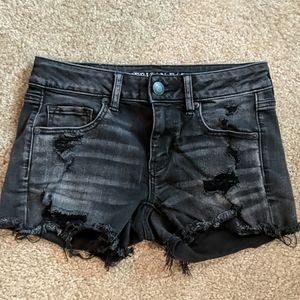 Black American Eagle Midi cutoff shorts